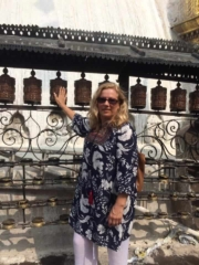 En la estupa Swayambunath, Katmandú, Nepal 2019